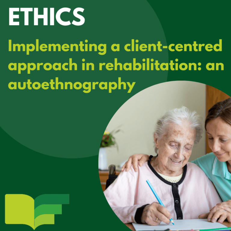 Implementing a client-centred approach in rehabilitation: an autoethnography