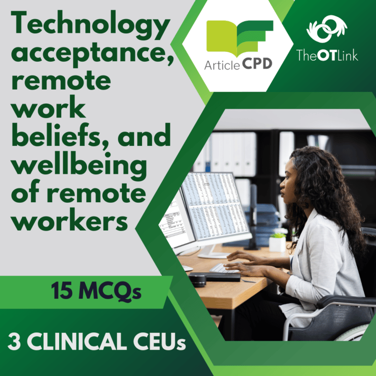 Article CPD: Technology acceptance, remote work beliefs, and wellbeing of remote workers