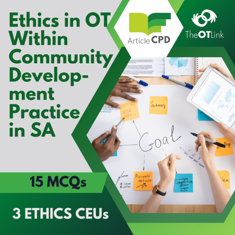 Article: Reflecting on Ethics in Occupational Therapy Within Community Development Practice in South Africa